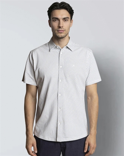 Clean Cut Copenhagen - Clean Formal AOP Stretch Hemd - Ecru/Light Blue